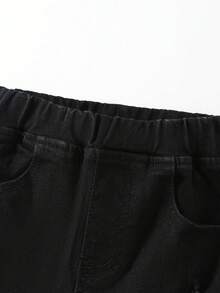 Quần jean ống loe rách cô gái trẻ - màu đen - Xem 4