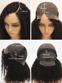 Tóc giả xoăn Kinky T Tóc giả ren Tóc giả xoăn Bob Tóc giả tóc thật Tóc giả xoăn 200% mật độ Tóc giả ren phía trước bồng bềnh cho phụ nữ - SNatural - Xem 6