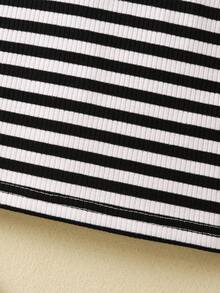 SHEIN 女小童條紋印花洋裝和夾克背心 - 彩色 - 查看 6