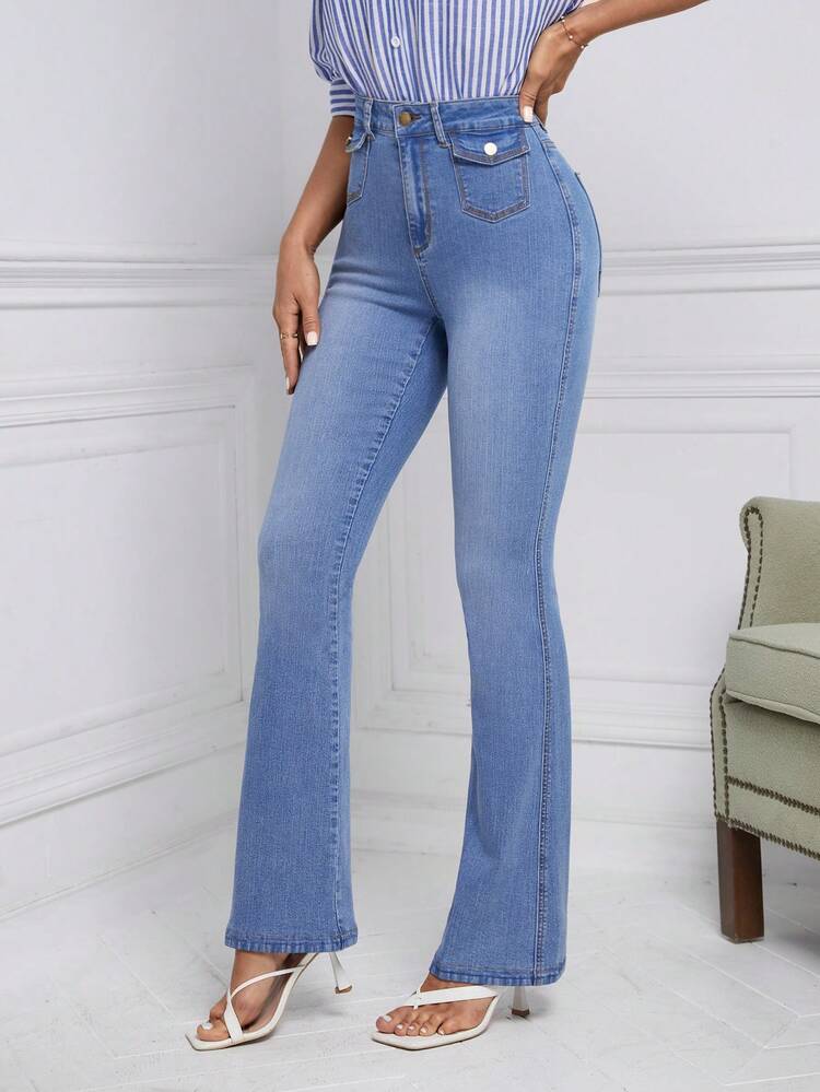 High Waist Flare Leg Jeans