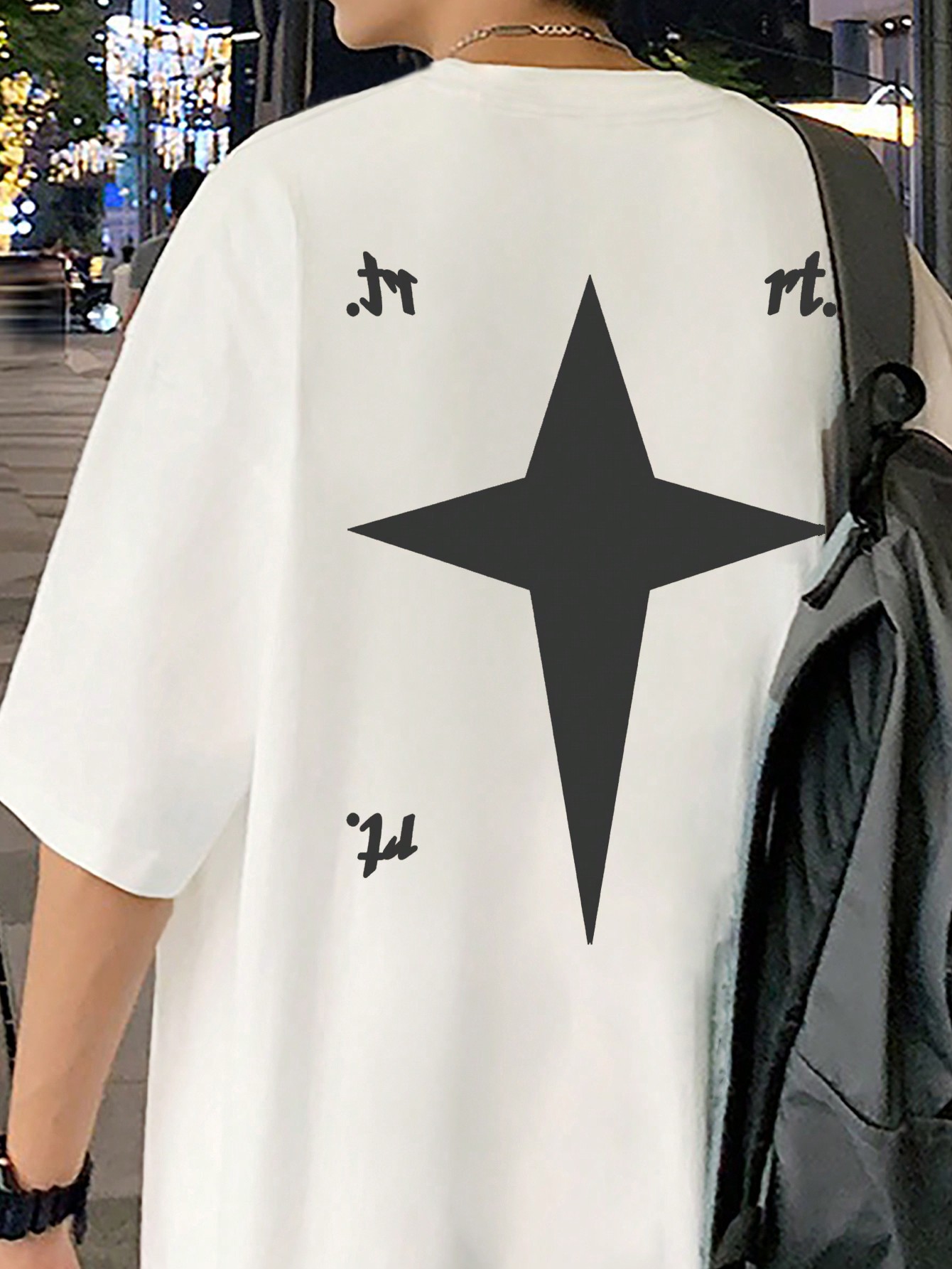 Men Figure & Letter Graphic Drop Shoulder Tee