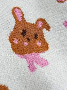 SHEIN Young Girl Cartoon Pattern Sweater - White - View 3