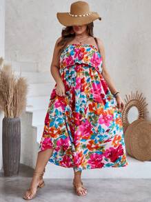 SHEIN VCAY 大碼滿版印花洋裝 - 彩色 - 查看 6