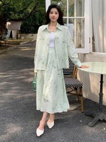 DAZY Set din două piese pentru femei cu model de stropi de cerneală