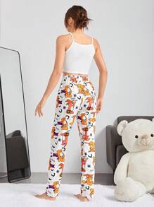 Tween Girl Cartoon Graphic Cami Top & Pants PJ Set - Multicolor - View 2