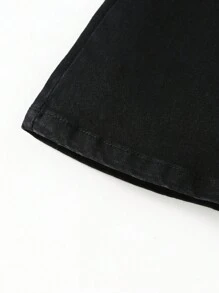 Quần jean ống loe rách cô gái trẻ - màu đen - Xem 3