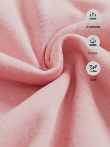 SHEIN Leap Crew 女大童愛心圖案連帽加絨內裏運動衫 - 粉色 - 查看 7