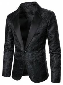 Manfinity AFTRDRK Hombres Blazer Halloween jacquard con botón