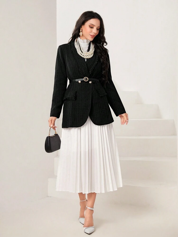 Shawl Collar Flap Detail Overcoat Without Belt