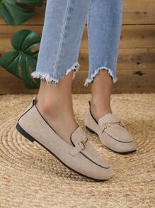 2025年秋季女士平底鞋、乐福鞋 - 卡其色 - 查看 5