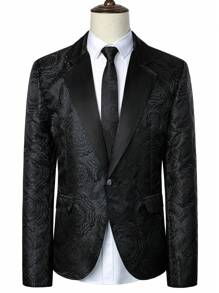 Manfinity AFTRDRK Hombres Blazer Halloween jacquard con botón