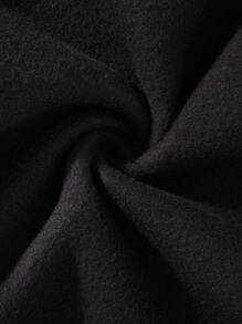 Young Girl' Smiling Face Print Casual Sweatshirt - Black - View 9