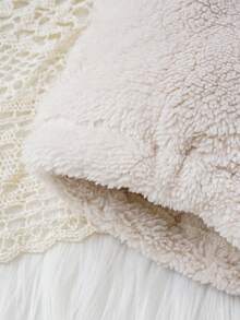 女嬰 3D 耳朵設計連帽拉鍊泰迪背心夾克 - 杏色 - 查看 6