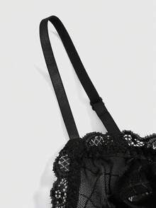 ROMWE Grunge Punk 女性性感透明網眼連身衣 - 黑色 - 查看 3