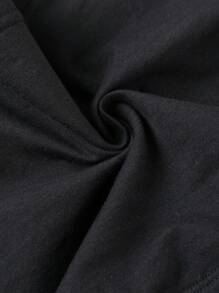 SHEIN EZwear 2pcs Solid Ruched Halter Top - Black and White - View 6