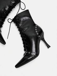 CUCCOO SZL 女士時尚戶外秋冬靴子 - 黑色 - 查看 4