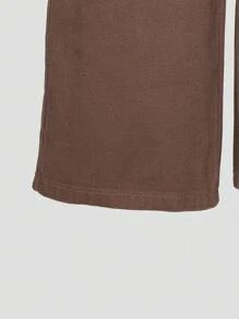 Teen Girl Flap Pocket Side Cargo Jeans - Coffee Brown - View 5