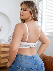 Plus Size Bras & Bralettes Mencetak - Putih - View 2