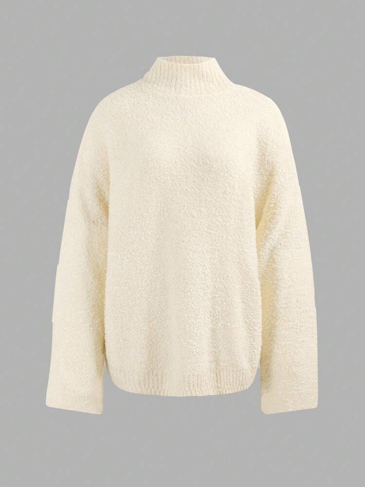 Mock Neck Drop Shoulder Sweater