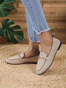 2025年秋季女士平底鞋、乐福鞋 - 卡其色 - 查看 3