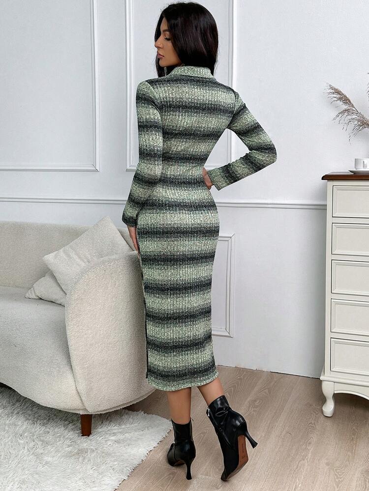 Allover Print Split Hem Dress