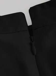 SHEIN MOD Solid Cami Top & Skirt - Black - View 4