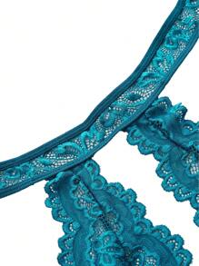 花卉蕾丝扇贝边开裆泰迪紧身衣内衣