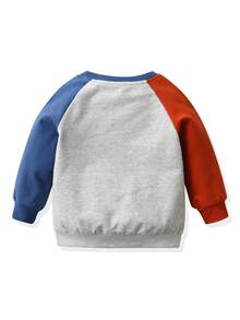 Sudadera de manga raglán con estampado de dibujos animados para niño joven - Gris - Ver 2