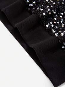 SHEIN Maternity Round Neck Sequin Pullover, For Winter - Silver - View 6