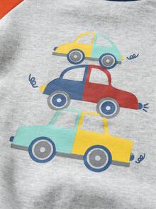 Sudadera de manga raglán con estampado de dibujos animados para niño joven - Gris - Ver 6