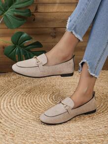 2025年秋季女士平底鞋、乐福鞋 - 卡其色 - 查看 4