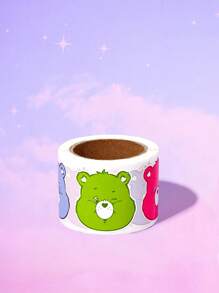 ROMWE X Care Bears 1roll Cartoon Bear Graphic Sticker, Cute Assorted Sticker, School - Multicolor - View 3