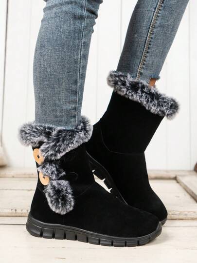 スノーブーツ SHEIN ホワイト ファー 雪 ブーツ スキー スノボ 雪用 スノーブーツ SHEIN ホワイト ファー 雪 ブーツ スキー スノボ