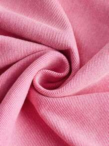 SHEIN MOD Plus Plicated Detail Denim Skirt - Pink - View 3