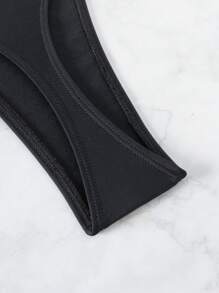 鏤空泳衣下裝 - 黑色 - 查看 5