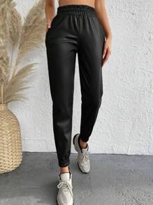 EURMUSE Paperbag Waist Sweatpants - Black - View 4