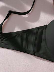 SHEIN Sujetador unicolor con aro - Negro - Ver 3