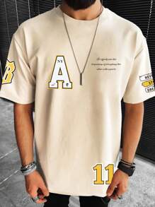 Manfinity Hypemode Men Plus Slogan Graphic Tee - Khaki - View 1