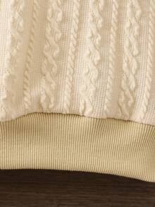 SHEIN 女小童小高領衛衣洋裝&包 - 卡其色 - 查看 4