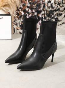 Của phụ nữ Đen Co giãn Giày ống Ankle , Thanh lịch & Sành điệu , Lady Phong cách - màu đen - Xem 2