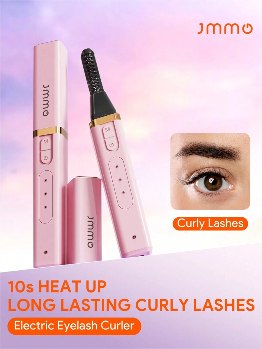 JMMO 加热睫毛夹，电动睫毛夹，一次性熨烫，持久定型，3 个可调节温度级别和 10 秒加热持久卷曲睫毛，防烫梳适合所有眼形圣诞礼物，秋冬季假期露营必备品度假配件，露营用品