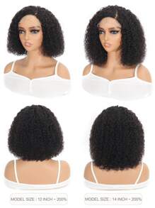 Tóc giả xoăn Kinky T Tóc giả ren Tóc giả xoăn Bob Tóc giả tóc thật Tóc giả xoăn 200% mật độ Tóc giả ren phía trước bồng bềnh cho phụ nữ - SNatural - Xem 5