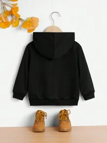 SHEIN Young Boy Casual Cartoon Pattern Long Sleeve Sweatshirt For Autumn And Winter - Black - View 2