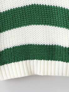 SHEIN Young Boy Two Tone Drop Shoulder Sweater - Green - View 5