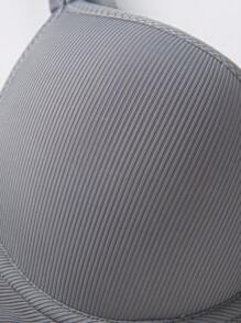 حمالة صدر موحدة اللون حلقة معدني - رمادي - مشاهدة 5