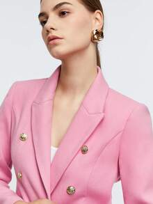BizChic Chất rắn Đôi ngực Áo vest - Hồng - Xem 7