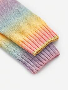 SHEIN Maternity Ombre Drop Shoulder Cable Knit Duster Cardigan - Multicolor - View 7