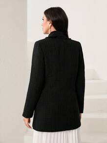 Modelyn Shawl Collar Flap Detail Overcoat Without Belt - Black - View 2