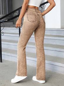 SHEIN Privé Jeans de pierna amplia con costura delantera