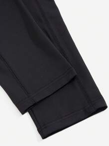 SHEIN Maternity Wideband Waist Leggings With Phone Pocket - Black - View 8